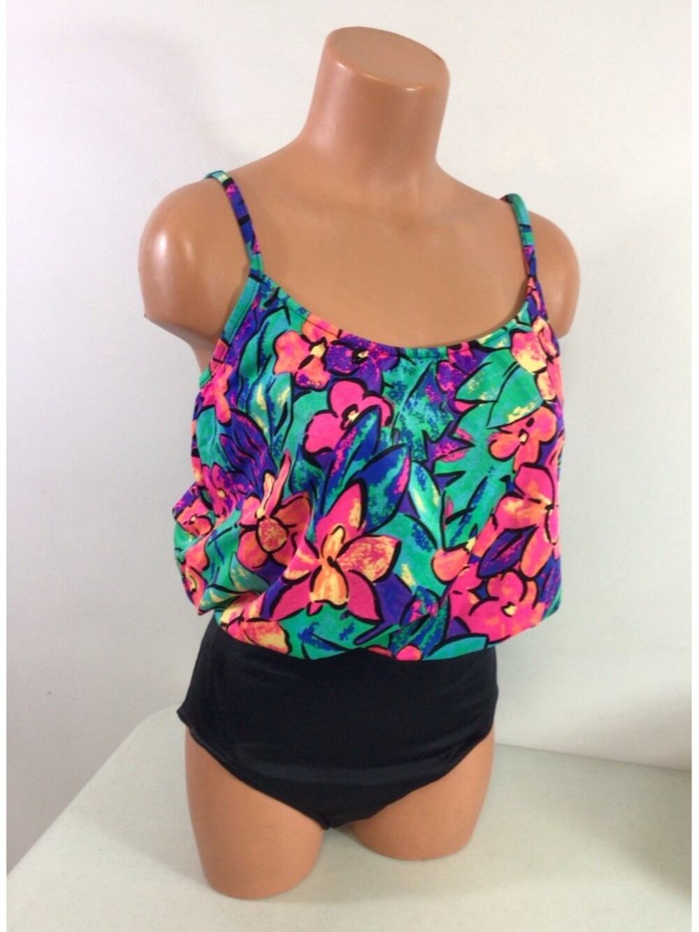 Vintage Floral Swimsuit 90’s Print Womens Large